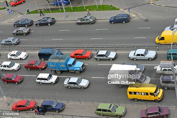 trafficjam - trafficjam stockfoto's en -beelden