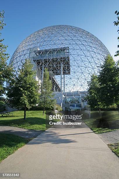 montreal biosphere museum entrance - montreal city stockfoto's en -beelden