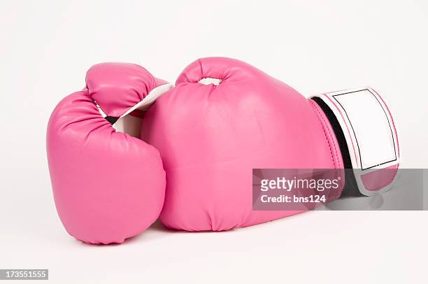 pink boxing gloves - boxing gloves stock pictures, royalty-free photos & images