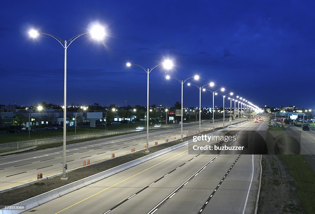 Modern deserted Highway at Night