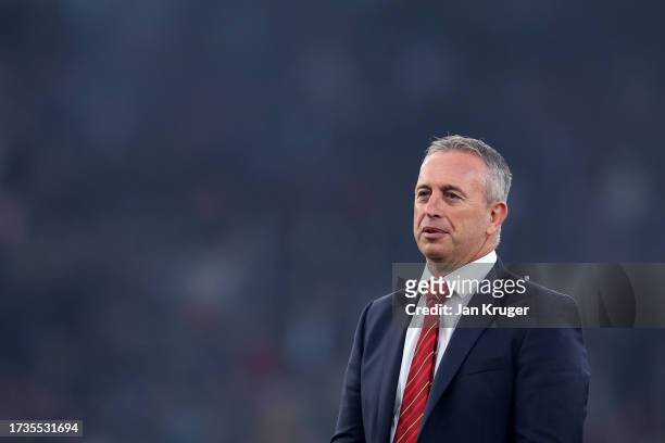Steve McNamara, Head Coach of Catalans Dragons, looks on prior to the Betfred Super League Final match between Wigan Warriors v Catalans Dragons at...