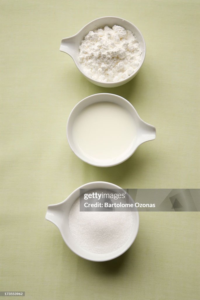 Sugar, milk and flour