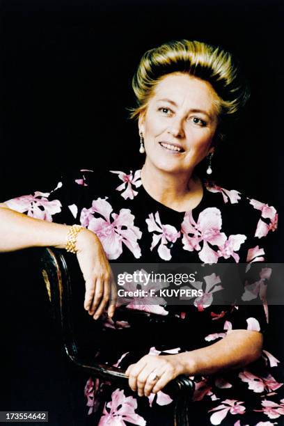 Headshot released on August 8, 1993 of Princess Paola Ruffo di Calabria, future Queen Paola of Belgium when King Albert II of Belgium will take the...