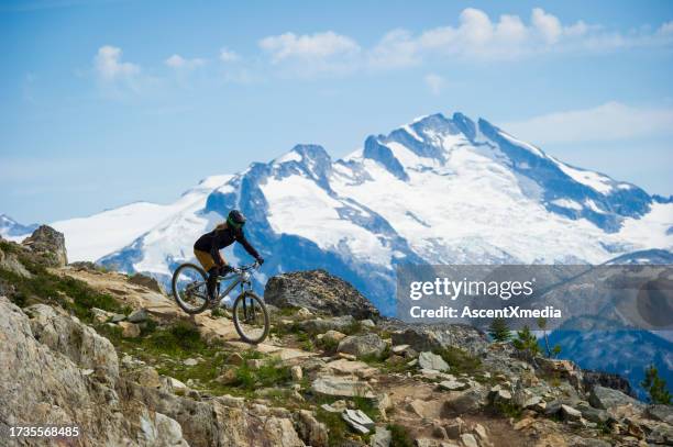 high alpine mountain biking - whistler mountain stock pictures, royalty-free photos & images