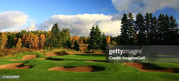 golf green - flag of nova scotia stock pictures, royalty-free photos & images