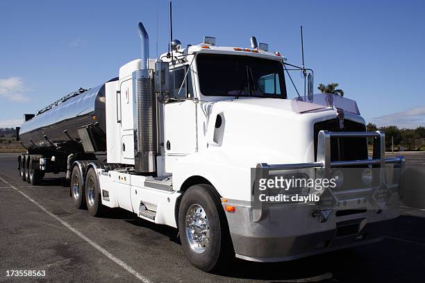 big rig at truckers park - gas truck stock pictures, royalty-free photos & images