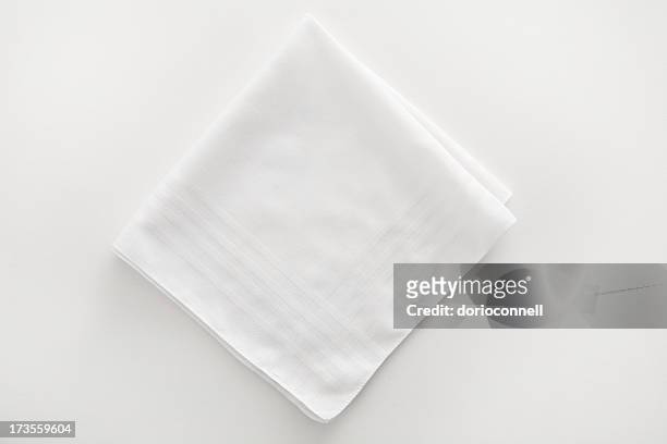 white napkin cloth on white background - napkin stock pictures, royalty-free photos & images