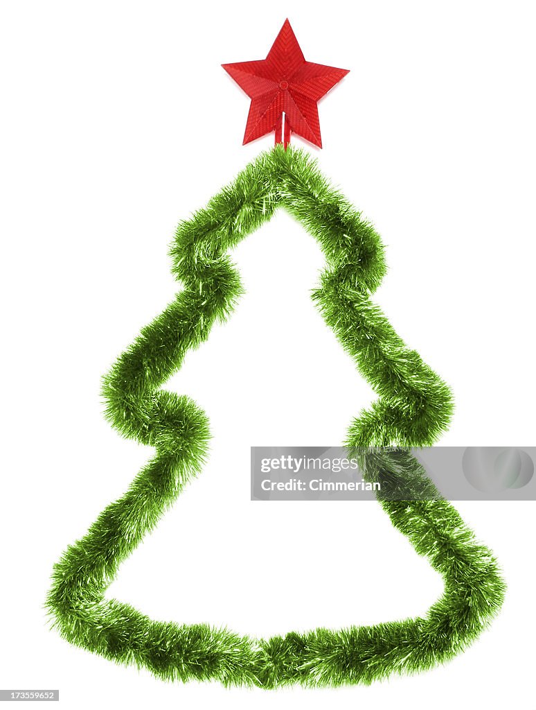 Christmas tree on white with copyspace