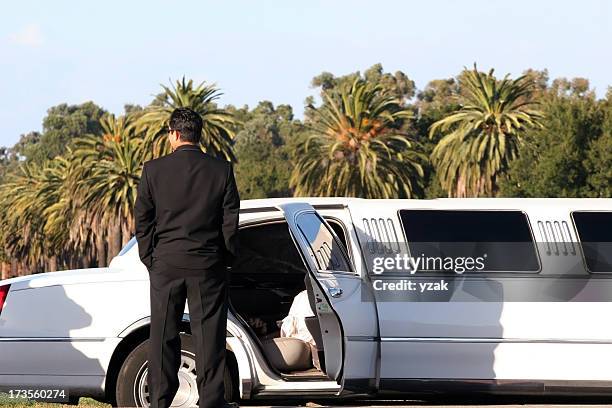 beautiful day to get married - wedding limo stock pictures, royalty-free photos & images