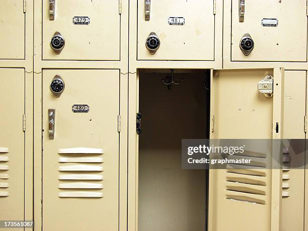 school lockers - opening school locker stock pictures, royalty-free photos & images