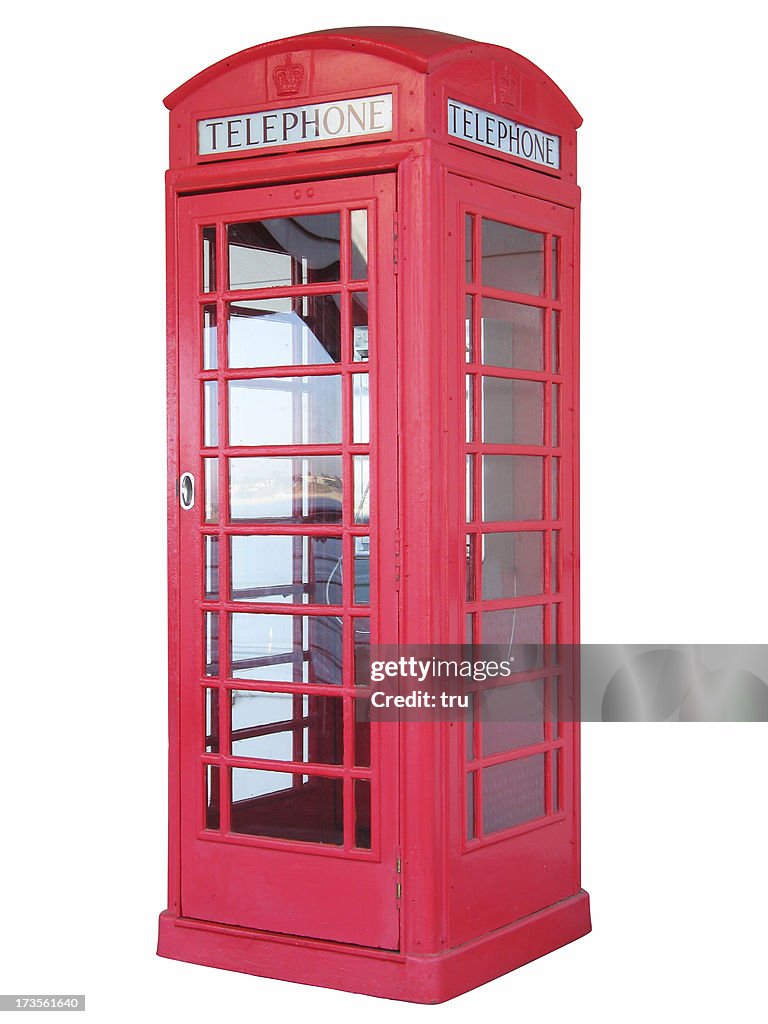 British red phone booth - isolated