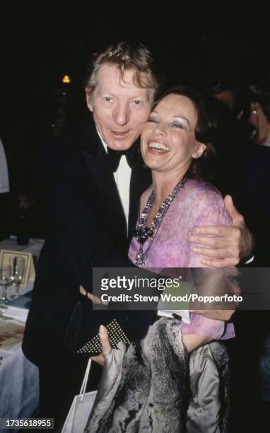 American actor and comedian Danny Kaye with French born actress and dancer Leslie Caron during an evening at UNICEF in Paris, France, circa 1986.