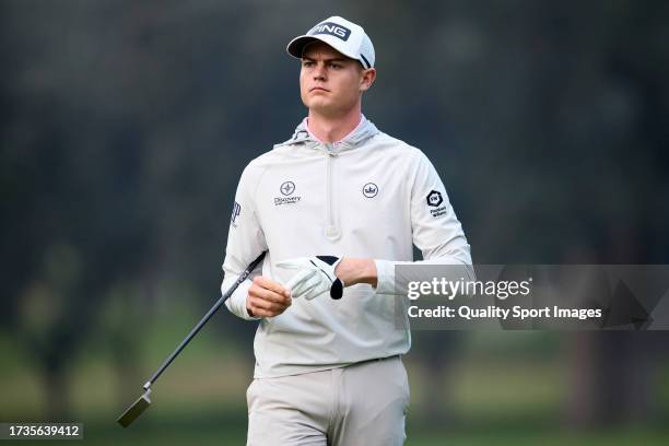 Wilco Nienaber of South Africa looks on the 01st hole on Day Three of the acciona Open de Espana presented by Madrid at Club de Campo Villa de Madrid...