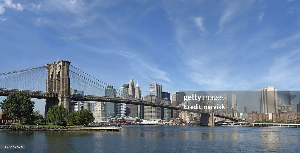 Lower Manhattanan and Brooklyn Bridge