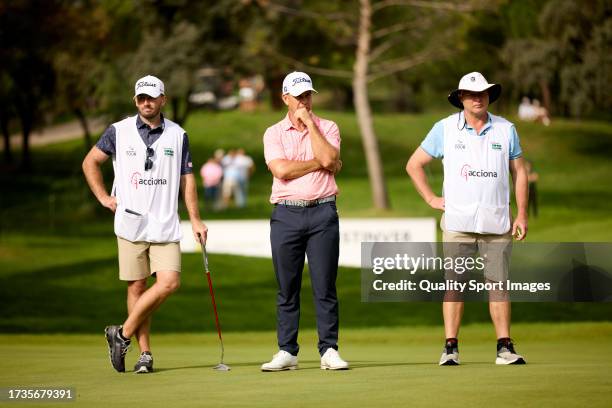 Louis De Jager of South Africa looks on the 07th hole on Day Three of the acciona Open de Espana presented by Madrid at Club de Campo Villa de Madrid...