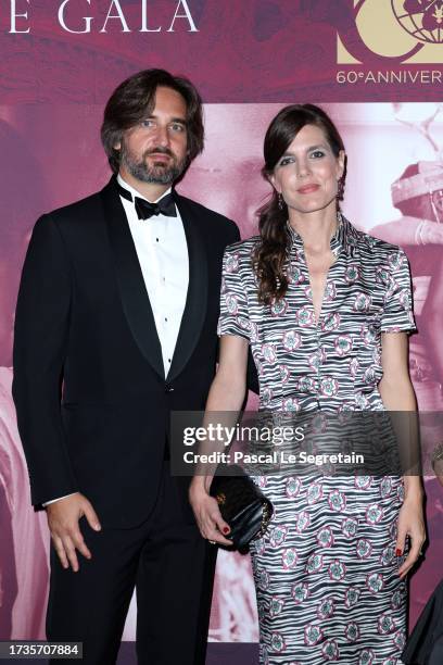 Dimitri Rassam and Charlotte Casiraghi attend the 60th AMADE Anniversary Dinner at Monte Carlo Opera Garnier on October 14, 2023 in Monaco, Monaco.