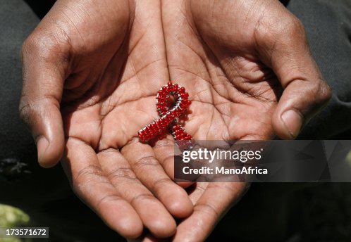 Beaded AIDS in hands Beaded AIDS in hands