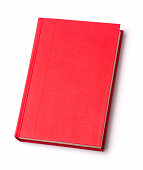 Blank red hardback book