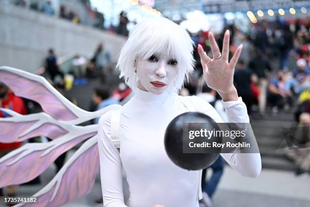 Cosplayer poses as The Third Impact from Neon Genesis Evangelion during New York Comic Con 2023 - Day 3 at Javits Center on October 14, 2023 in New...