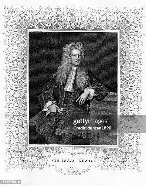 sir isaac newton xxl - mathematician stock illustrations