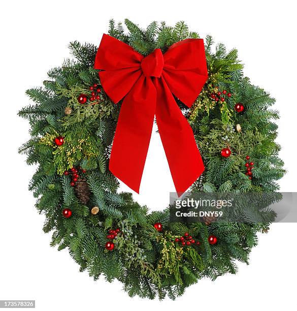 weihnachtskranz - christmas wreath stock-fotos und bilder