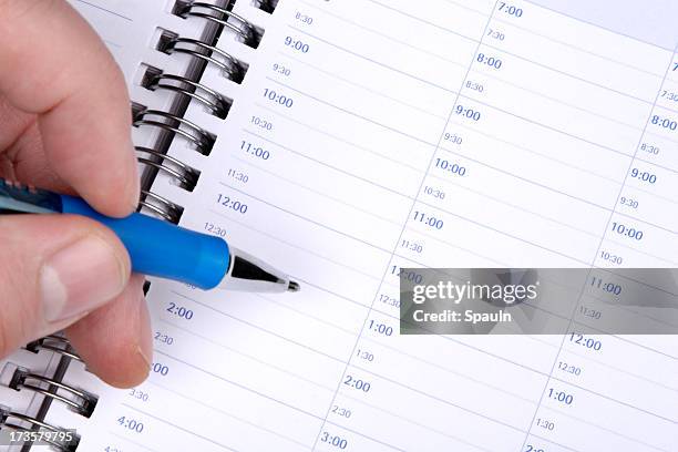 o que é que tem previsto para hoje? - agenda imagens e fotografias de stock