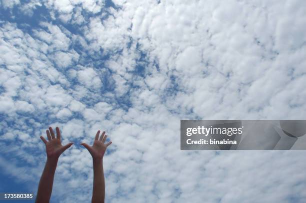 sky hands - aiming higher stock pictures, royalty-free photos & images