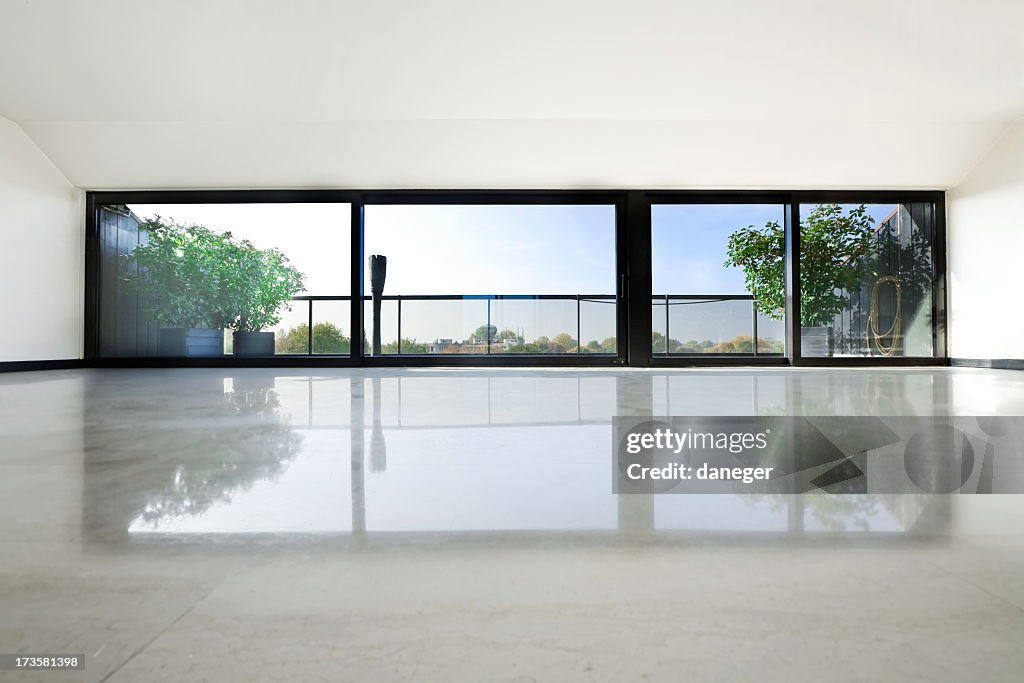 Interior view of an empty modern condo
