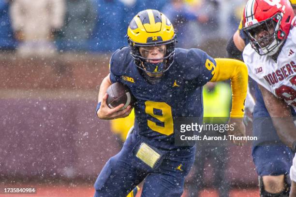 McCarthy of the Michigan Wolverines runs with the ball during the second half of a college football game against the Indiana Hoosiers at Michigan...
