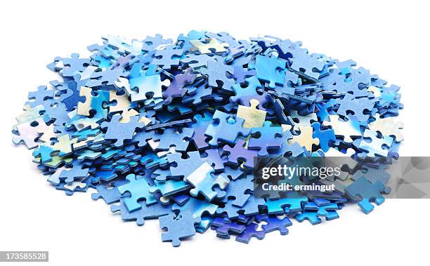 puzzle pile - rompicapo foto e immagini stock