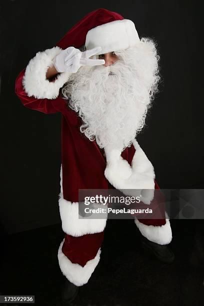 santa's pulp fiction - kerstman cool stockfoto's en -beelden