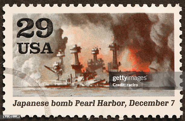 pearl harbor attack and burning ship uss arizona - uss_arizona stock pictures, royalty-free photos & images