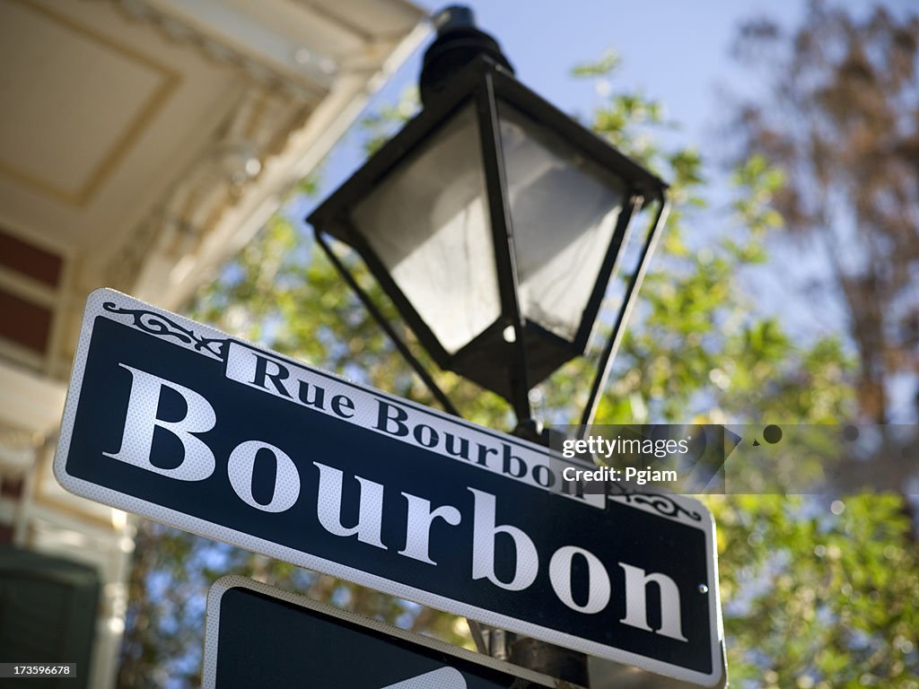 Bourbon Street sign in New Orleans