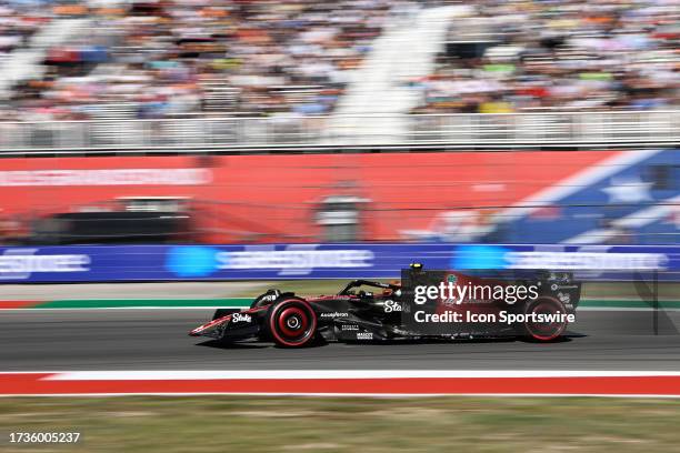 Alfa Romea F1 Team Stake driver Zhou Guanyu of China makes his way through turn 19 during the during the qualifying session of the Formula 1 Lenovo...