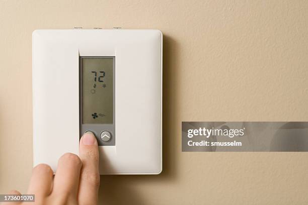 turn down the thermostat - ta ner bildbanksfoton och bilder