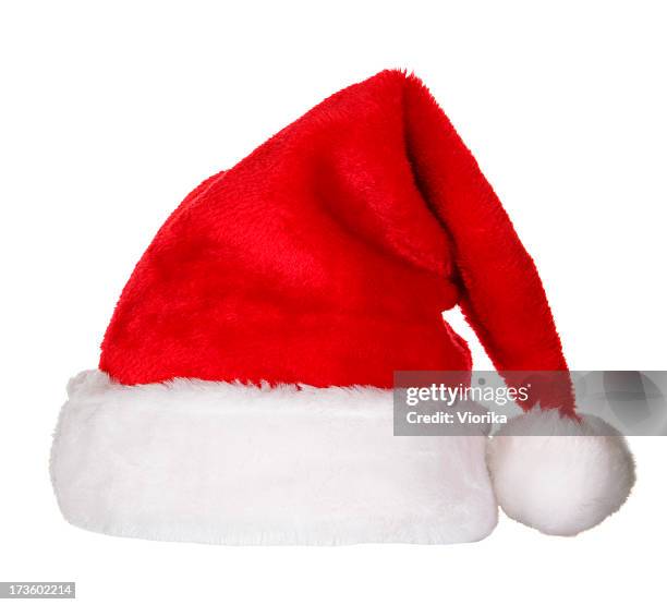 santa hat (clipping path (borde de corte - santa hat fotografías e imágenes de stock