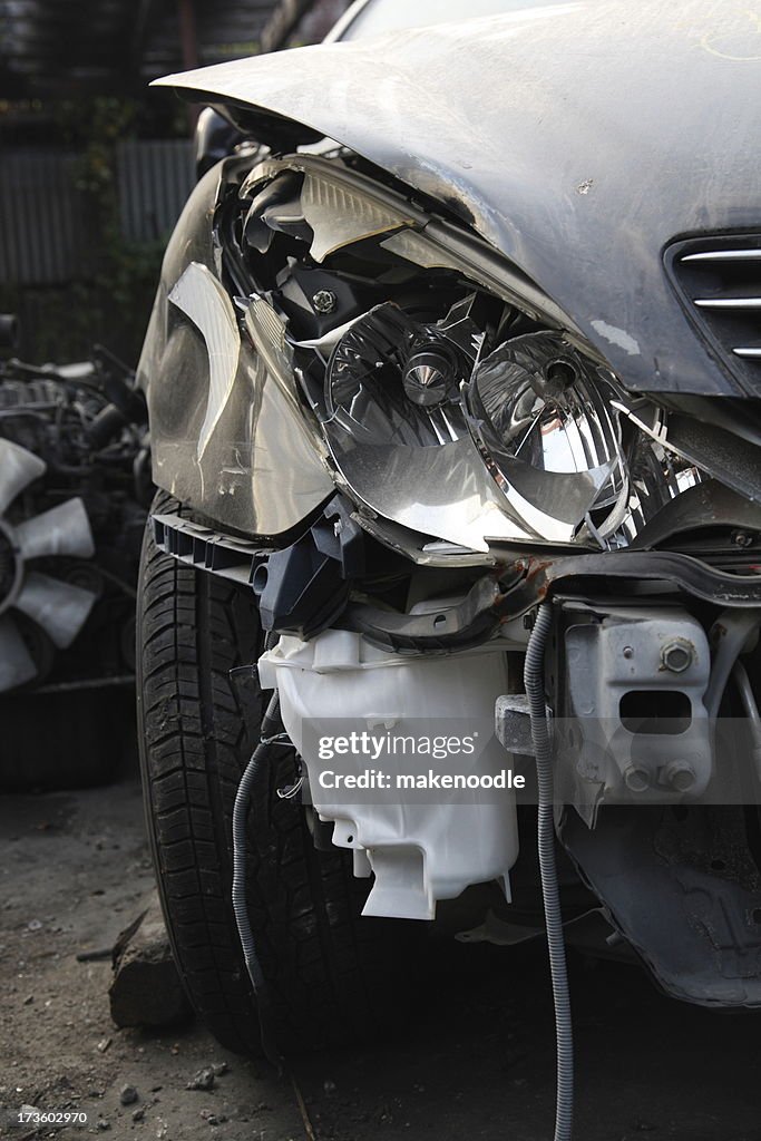 Front Car Accident Wreckage