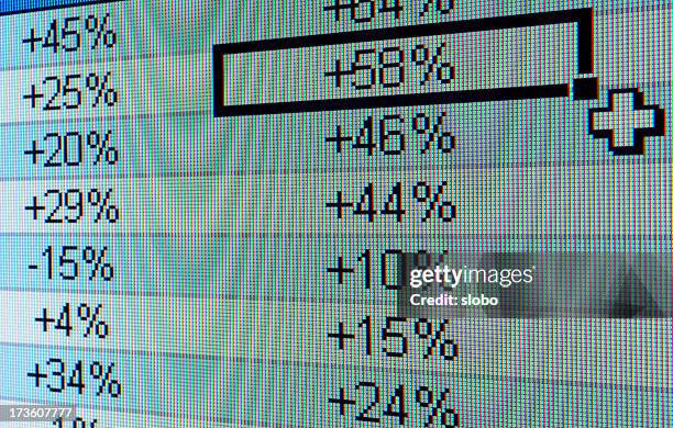 spreadsheet on a computer screen - spreadsheet stock pictures, royalty-free photos & images