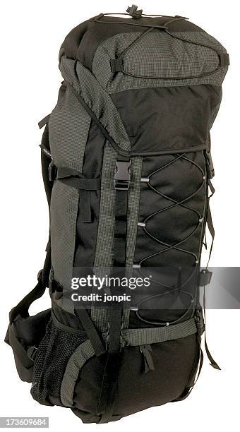 rucksack, isoliert mit clipping path, reisen gepäck - rucksack freisteller stock-fotos und bilder