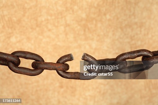 Broken Chain Rust Old Rusty Chain With Broken Link High-Res Stock Photo - Getty Images