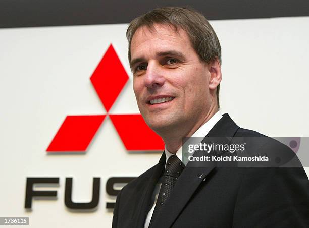 Wilfried Porth attends a news conference announcing him as the CEO of the new Mitsubishi Fuso Truck and Bus Corp., which is 43 percent owned by...