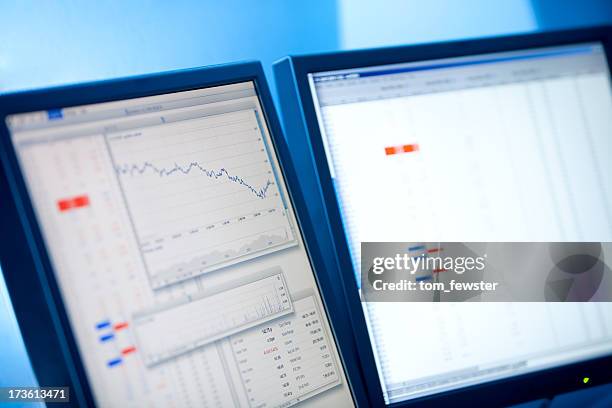 teile diagramm und preise - börsensaal stock-fotos und bilder