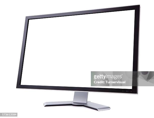 computer screen (angled)  xxxl + clipping path - computer monitor stock pictures, royalty-free photos & images