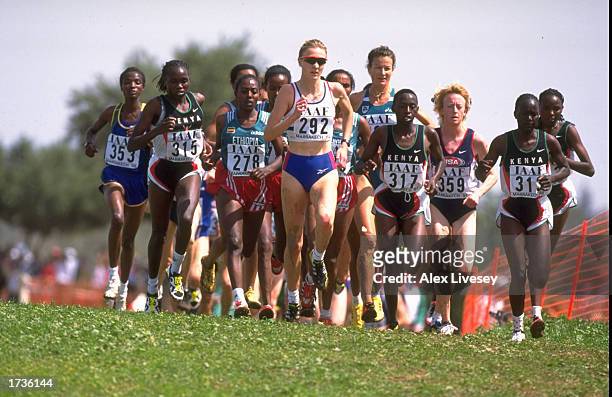 Paula Radcliffe of Great Britain leads the field in the Womens 8 kilometres event during the World Cross Country Championships in Marrakech, Morocco...