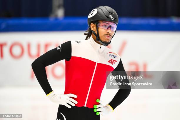 Look on Diane Sellier at ISU World Cup Short Track 1 on October 20 at Maurice-Richard Arena in Montreal, QC