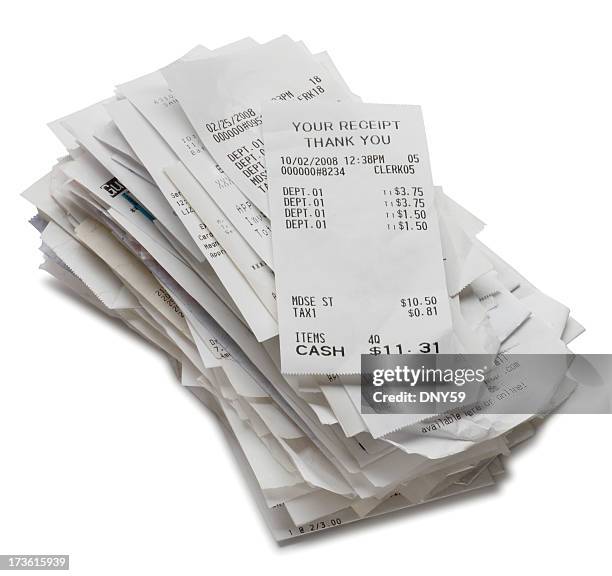 receipts - bonnetje stockfoto's en -beelden