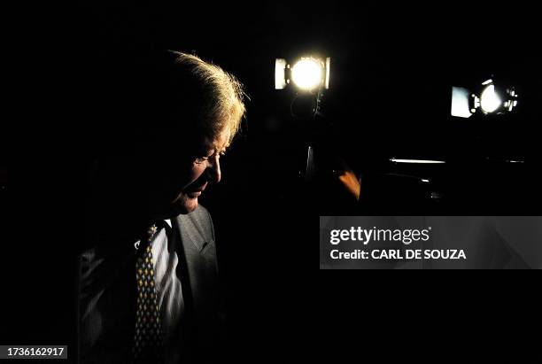 British Secretary of State for Justice, Kenneth Clarke, addresses delegates at the Conservative Party Conference in Manchester, north-west England on...