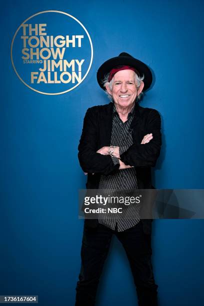 Episode 1858 -- Pictured: Musician Keith Richards poses backstage on Friday, October 20, 2023 --