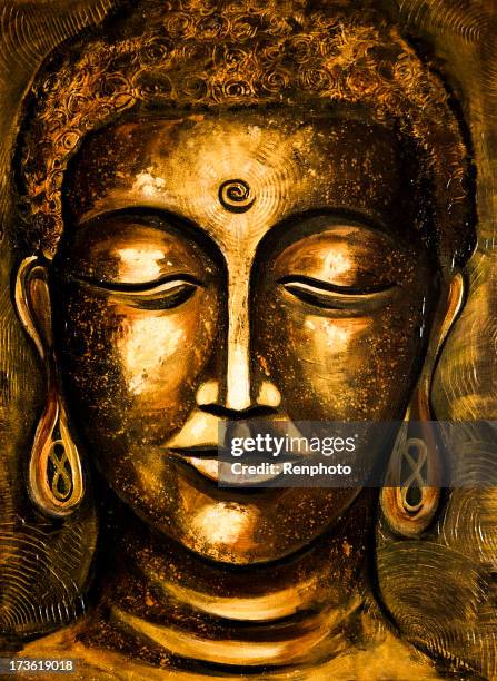 fine art: buddha painting - buddha stock illustrations
