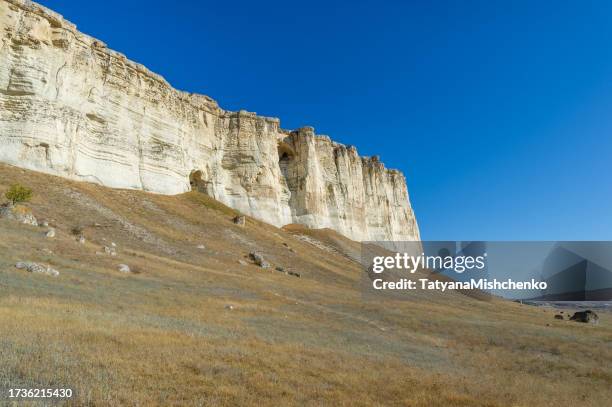 Photos of the Crimean autumn peninsula, Ak-Kaya White rock, Belogorsky district, the Biyuk-Karasu river, the Mousterian era, the settlements of the Sarmatians and Scythians, Altyn Teshik cave